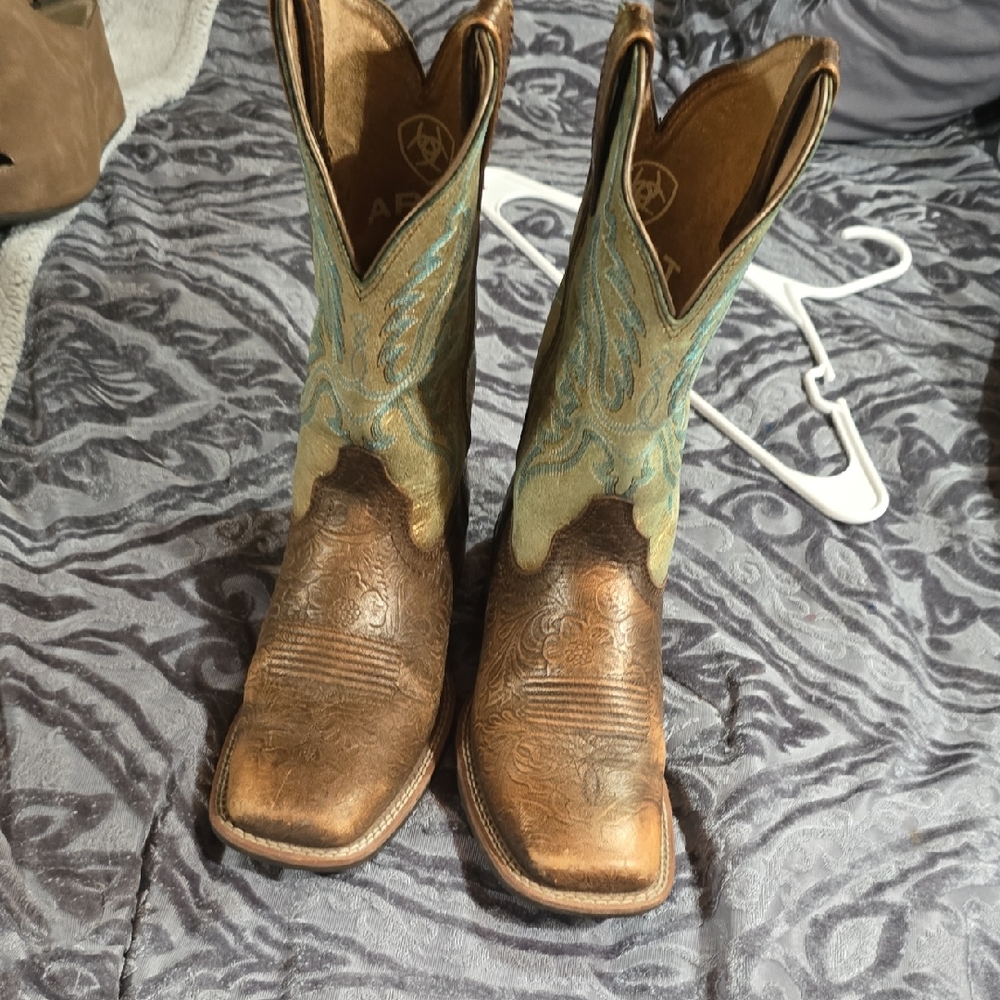Ariat Brown and Teal Western Boots